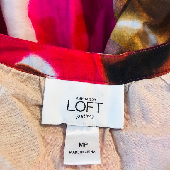 Loft Silk blend fully lines pink floral dress MP - Picture 3 of 7